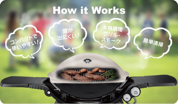 Weber Q 2200ガスグリル　クリーム　BBQ グリル　ウェーバー